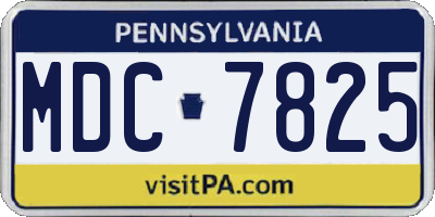 PA license plate MDC7825