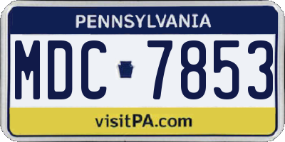 PA license plate MDC7853