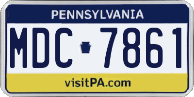 PA license plate MDC7861