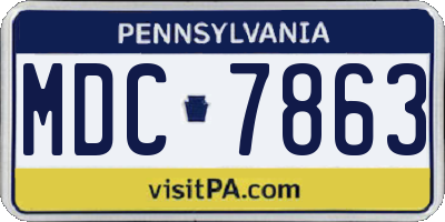 PA license plate MDC7863