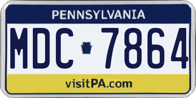 PA license plate MDC7864