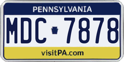 PA license plate MDC7878
