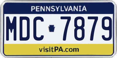 PA license plate MDC7879