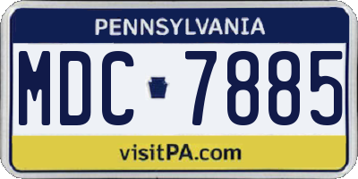PA license plate MDC7885
