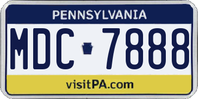 PA license plate MDC7888