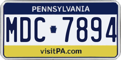 PA license plate MDC7894