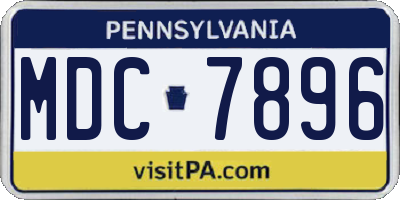 PA license plate MDC7896