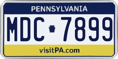 PA license plate MDC7899