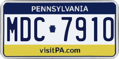 PA license plate MDC7910
