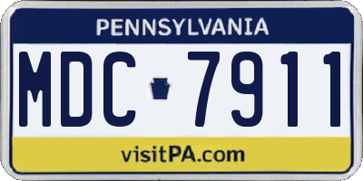PA license plate MDC7911