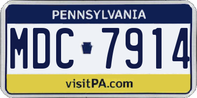 PA license plate MDC7914