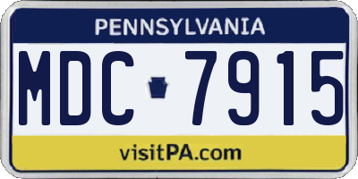 PA license plate MDC7915