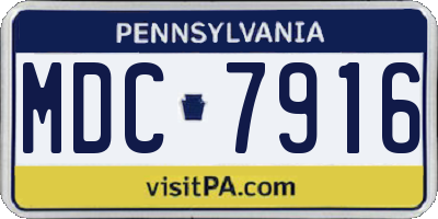 PA license plate MDC7916