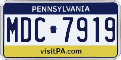 PA license plate MDC7919