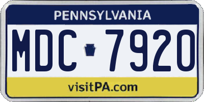 PA license plate MDC7920