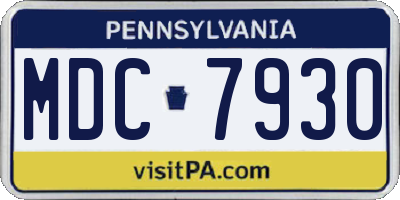 PA license plate MDC7930
