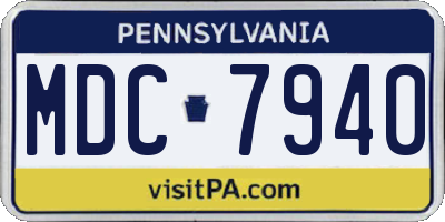 PA license plate MDC7940