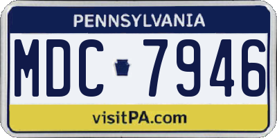 PA license plate MDC7946