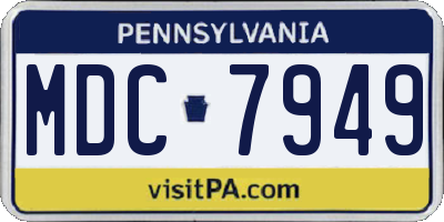 PA license plate MDC7949