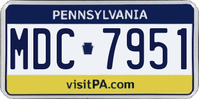 PA license plate MDC7951