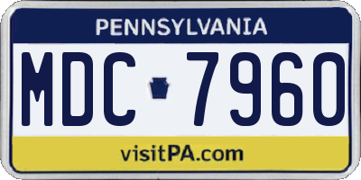 PA license plate MDC7960