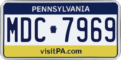 PA license plate MDC7969