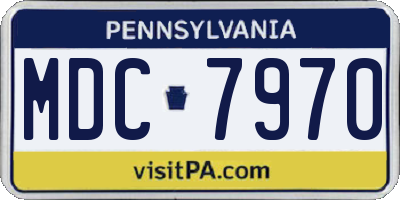 PA license plate MDC7970