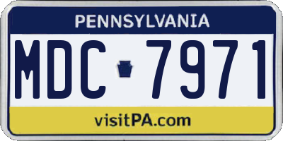 PA license plate MDC7971