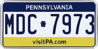 PA license plate MDC7973