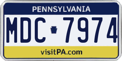 PA license plate MDC7974