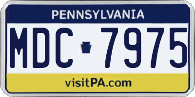 PA license plate MDC7975