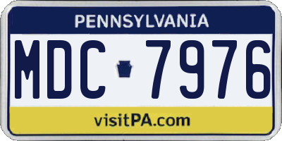 PA license plate MDC7976