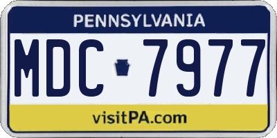 PA license plate MDC7977