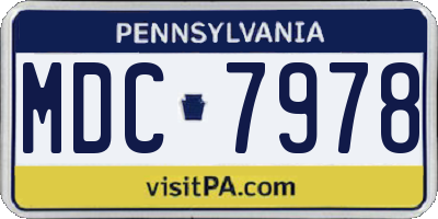 PA license plate MDC7978