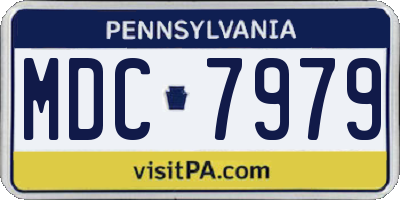 PA license plate MDC7979