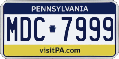 PA license plate MDC7999
