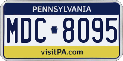 PA license plate MDC8095