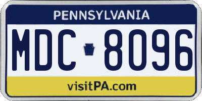 PA license plate MDC8096