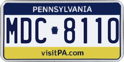PA license plate MDC8110
