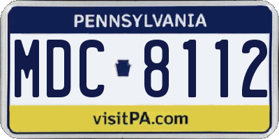PA license plate MDC8112