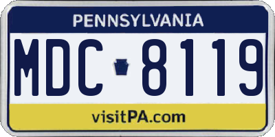 PA license plate MDC8119