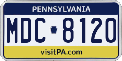 PA license plate MDC8120