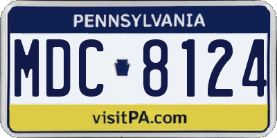 PA license plate MDC8124