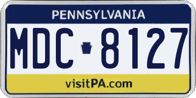 PA license plate MDC8127