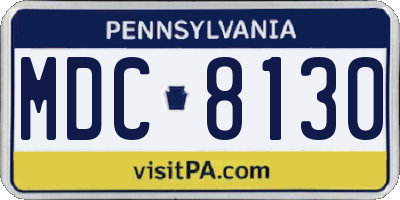 PA license plate MDC8130