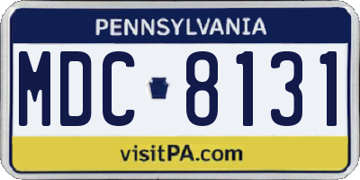 PA license plate MDC8131