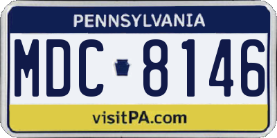 PA license plate MDC8146
