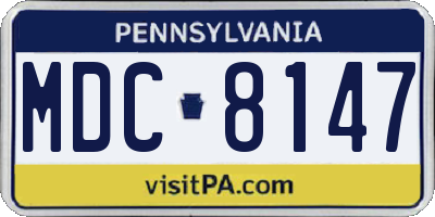 PA license plate MDC8147