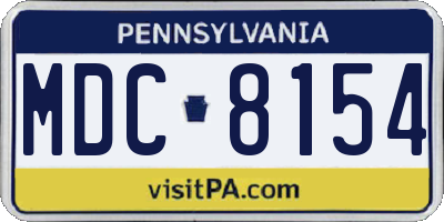 PA license plate MDC8154