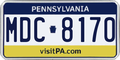 PA license plate MDC8170